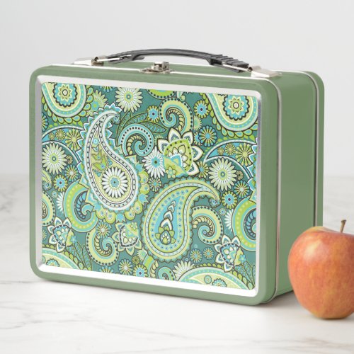 Trippy Hippy Retro Paisley Metal Lunch Box