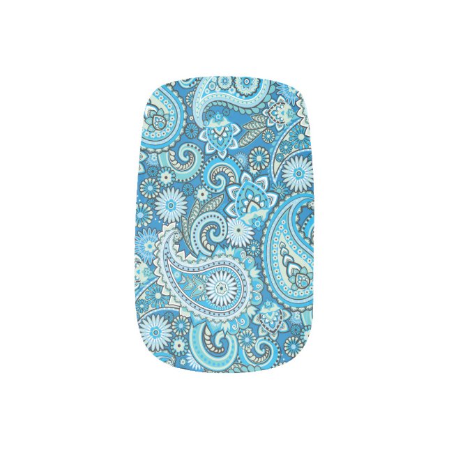Trippy Hippy Retro Paisley Minx Nail Art (Left Thumb)