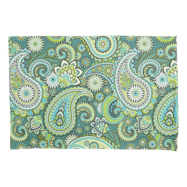 Trippy Hippy Retro Paisley Pillow Case (Front)