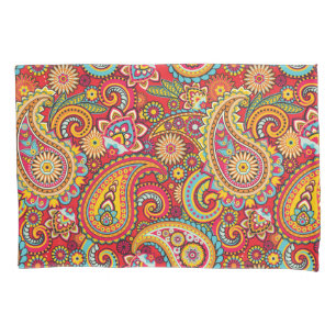 Trippy Hippy Retro Paisley Pillow Case