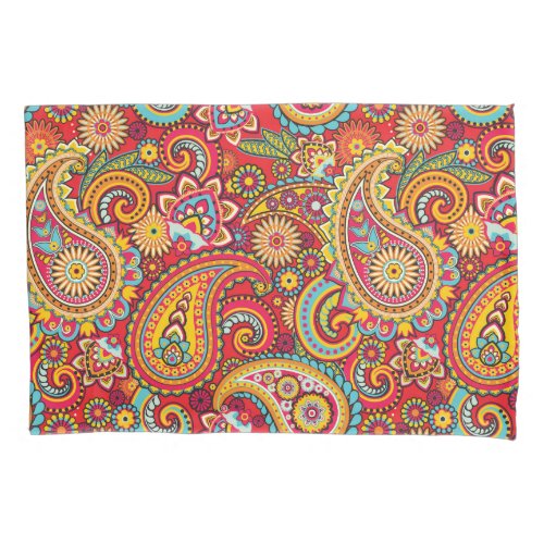 Trippy Hippy Retro Paisley Pillow Case