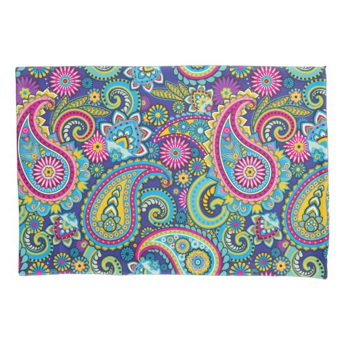 Trippy Hippy Retro Paisley Pillow Case