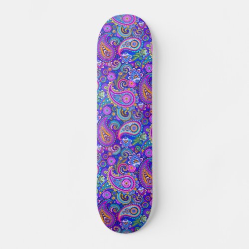 Trippy Hippy Retro Paisley Skateboard