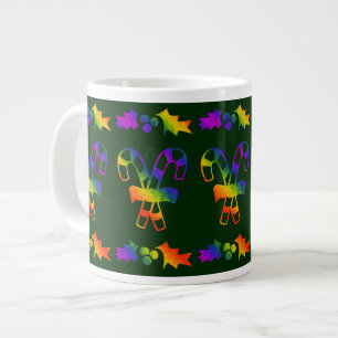 Trippy Holly Canes Giant Coffee Mug