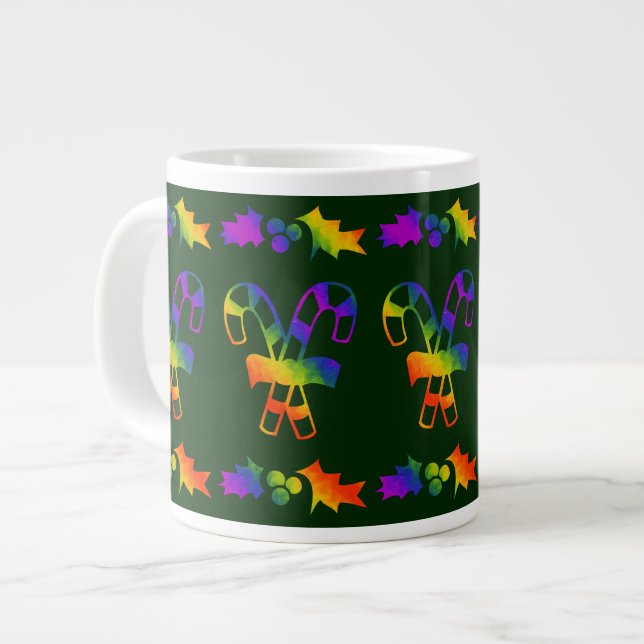 Trippy Holly Canes Giant Coffee Mug (Front Left)