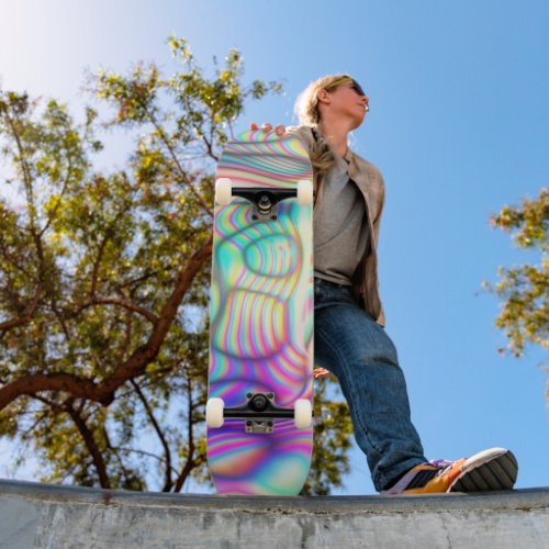  Trippy Holo  Holographic Print Skateboard