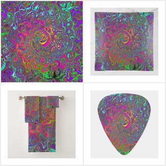 Trippy Hot Pink Abstract Retro Liquid Swirl