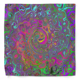 Trippy Hot Pink Abstract Retro Liquid Swirl Bandana