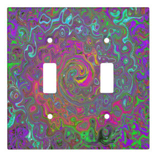 Trippy Hot Pink Abstract Retro Liquid Swirl Light Switch Cover