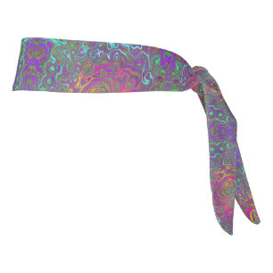 Trippy Hot Pink Abstract Retro Liquid Swirl Tie Headband