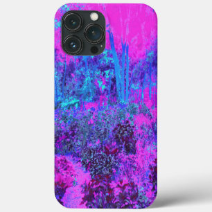 Trippy Hot Pink and Blue Impressionistic Landscape iPhone 13 Pro Max Case
