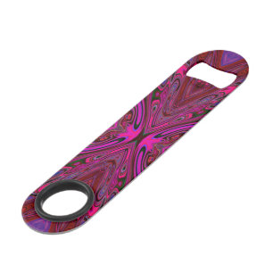 Trippy Hot Pink, Red and Blue Abstract Butterfly Bar Key