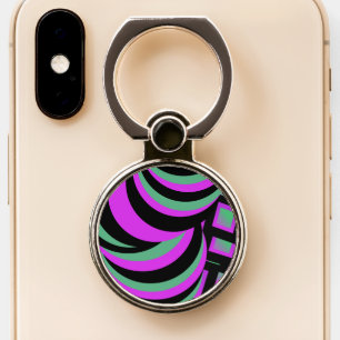 Trippy Hypnotic Tunnel Swirls Phone Ring Stand