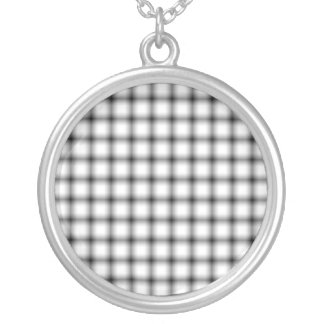 Trippy Illusion Grid Silver Plated Necklace