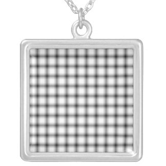 Trippy Illusion Grid Silver Plated Necklace