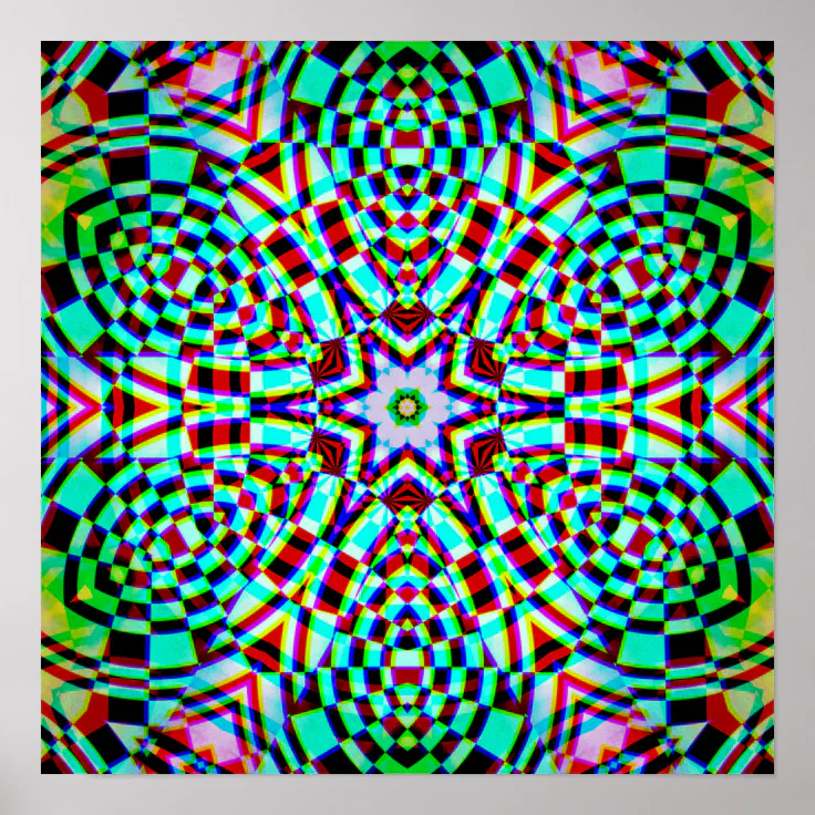 Trippy kaleidoscope poster | Zazzle