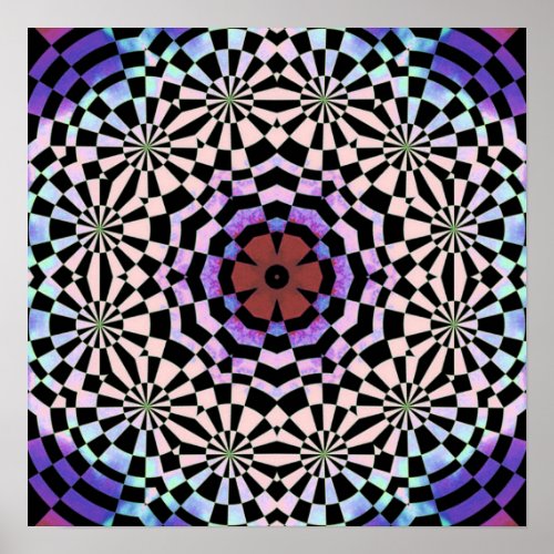 Trippy kaleidoscope poster