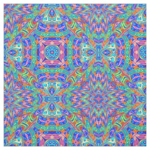 Trippy Kaleidoscope Seamless Repeat Fabric Pattern