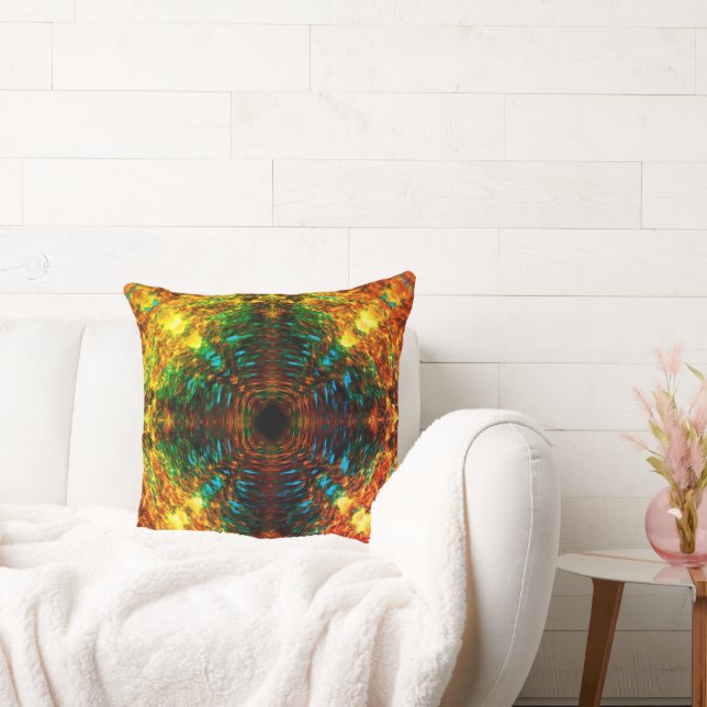 Trippy kaliedescope throw pillow (Couch)