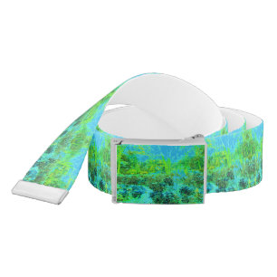 Trippy Lime Green and Blue Garden Landscape Belt