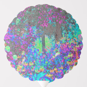 Trippy Lime Green and Purple Garden Sunrise Balloon