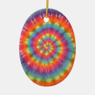 Trippy Little Swirl Tie Dye PhatDyes Ceramic Ornament