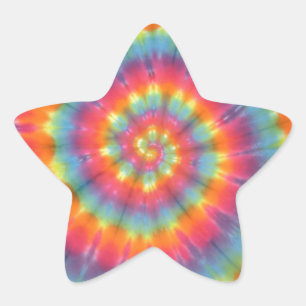 Trippy Little Swirl Tie Dye PhatDyes Star Sticker
