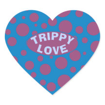 Trippy Love Purple Dots Feeling Blue Psychedelic