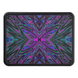 Trippy Magenta, Blue and Green Abstract Butterfly Hitch Cover