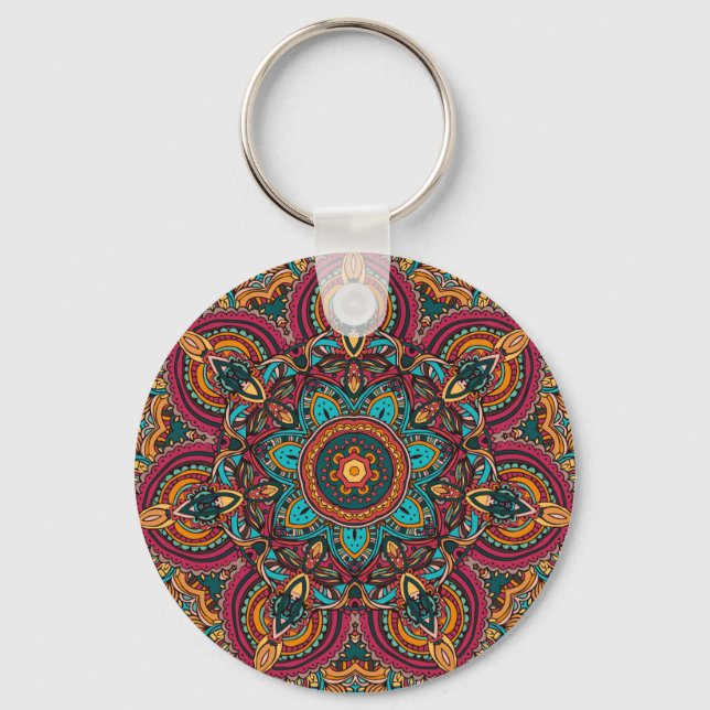 Trippy Mandala 2.25" Basic Button Keychain (Front)