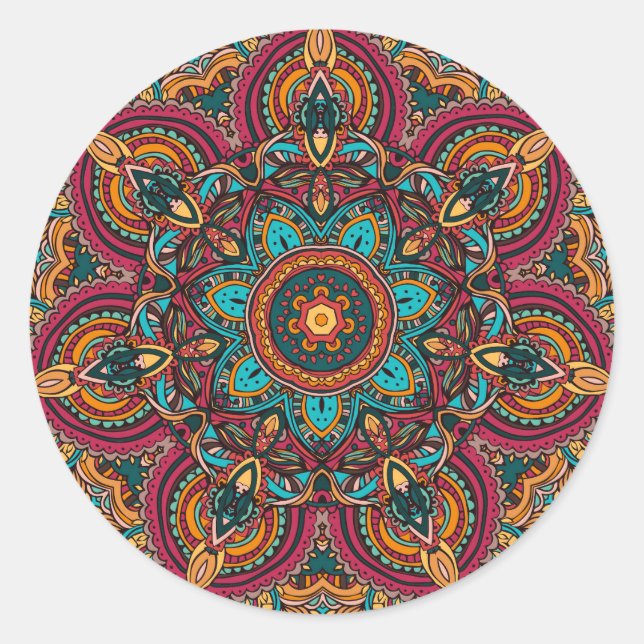 Trippy Mandala 2.25" Basic Button Keychain Classic Round Sticker (Front)
