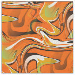 trippy marble swirl print orange fabric