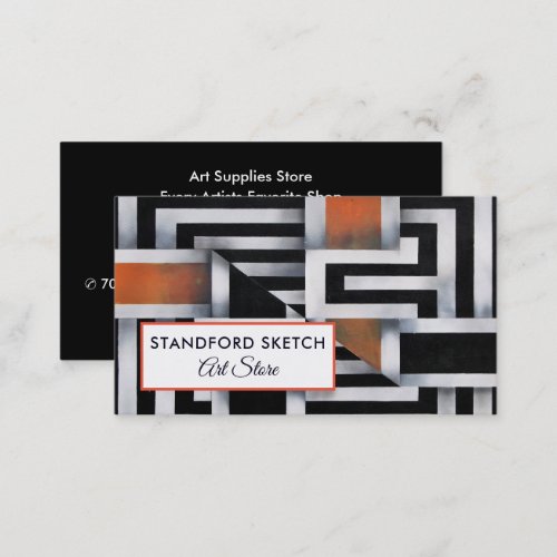 Trippy Maze Pattern  Art Supplies Store Business Card
