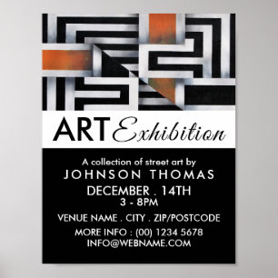 Trippy Maze Pattern, Artist Exhibition Advertising Poster