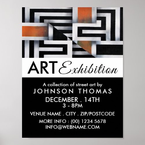 Trippy Maze Pattern Artist Exhibition Advertising Poster