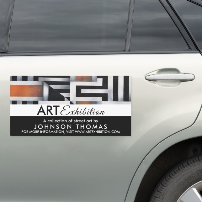 Trippy Maze Pattern, Artist Exhibition Car Magnet (In Situ)