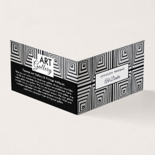 Trippy Maze Squares, Art Dealer, Detailed Business Card