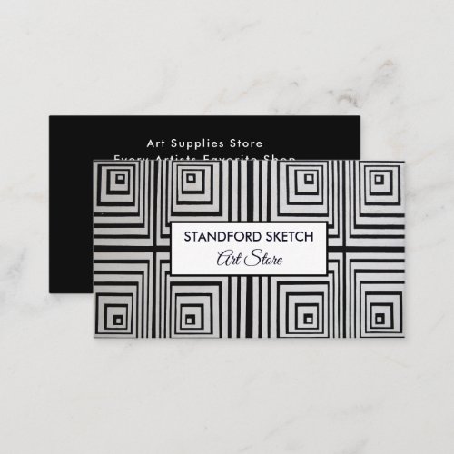 Trippy Maze Squares Art Supplies Store Business Card