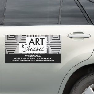 Trippy Maze Squares, Art Teacher, Art Classes Car Magnet