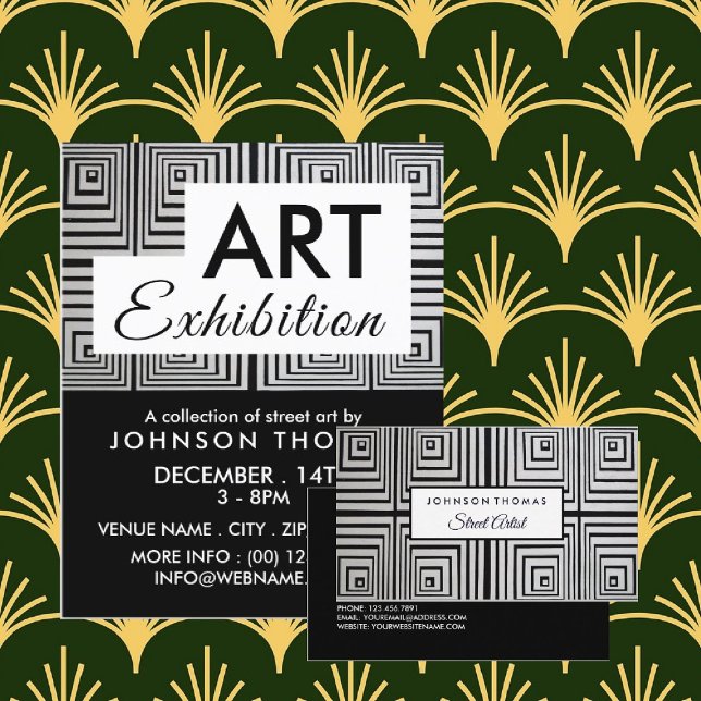 Trippy Maze Squares, Artist Exhibition Advertising Flyer (Creator Uploaded)