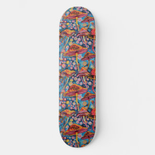 Trippy Mushroom Art Painting Skateboard