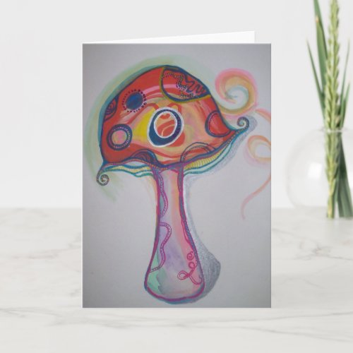 Trippy Mushroom Card _ Hippie Blank Notecard