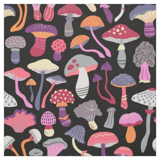Trippy mushroom collection fabric