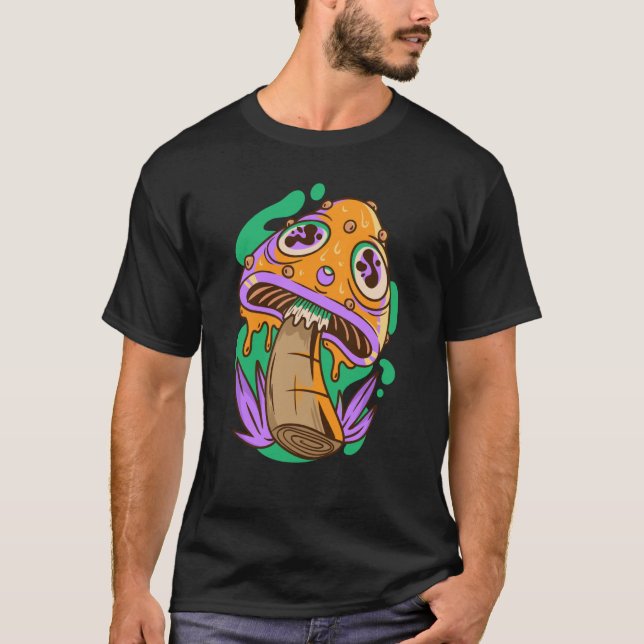trippy mushroom fungi T-Shirt (Front)