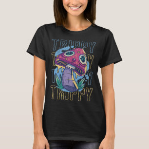 Trippy Mushroom Groovy Cottagecore Cute Hippie 80s T-Shirt