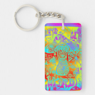 trippy mushroom keychain