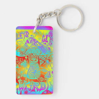 trippy mushroom keychain