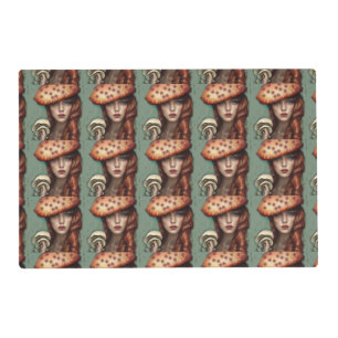 trippy mushroom lovers placemats double sided