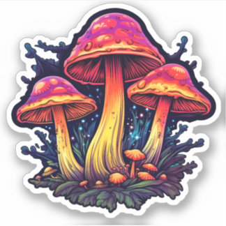 Trippy Mushroom Sticker: A Psychedelic Delight Sticker