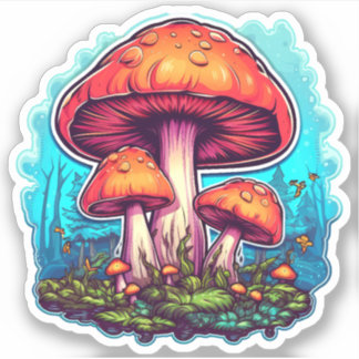 Trippy Mushroom Sticker: A Psychedelic Delight Sticker